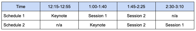 WinterEdCon24 schedule.